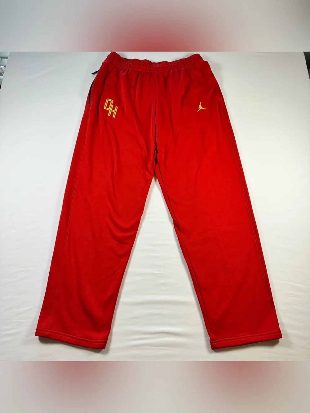 Jordan Track Pants Mens L Red Jumpman OAK HILL Academy Zip Pocket Athletic